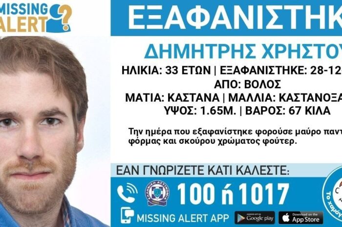 Τραγωδία στη Βόλο: Βρέθηκε νεκρός ο Δημήτρης Χρήστου