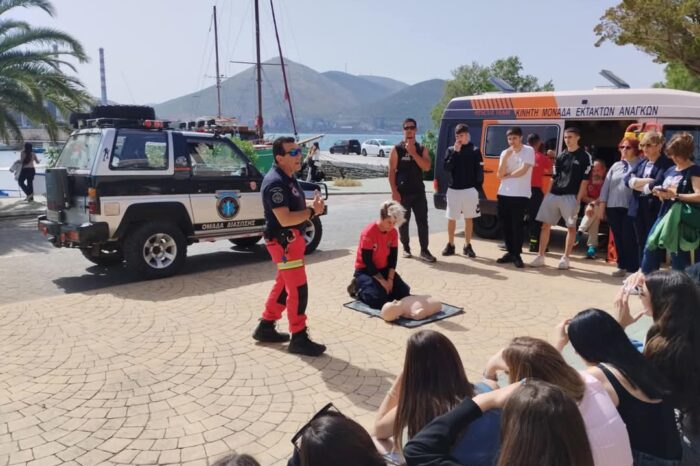 Η ομάδα Διάσωσης Ευβοίας SAR 312 πραγματοποίησε σεμινάριο πρώτων βοηθειών στους μαθητές του ΓΕΛ Αλιβερίου