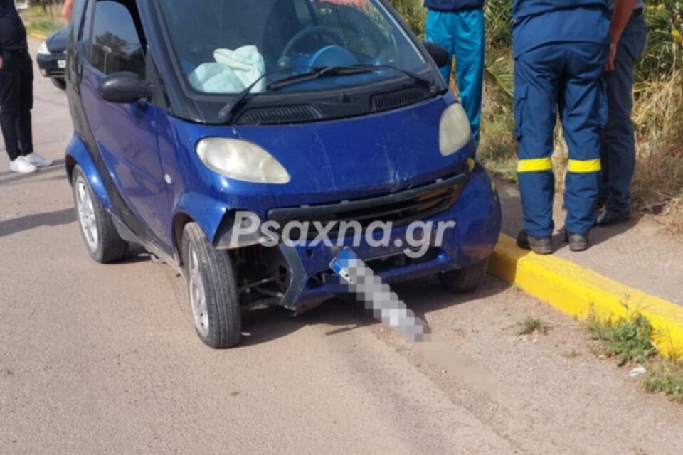Τροχαίο στα Ψαχνά - ΙΧ προσέκρουσε σε κολώνα